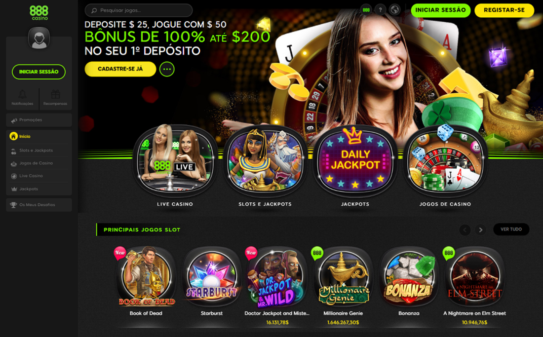 Bônus em slots do 888 Casino